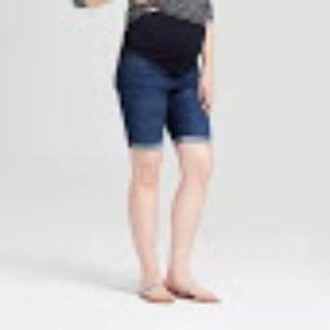 NWOT Isabel Maternity Dark Wash Bermuda